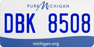 MI license plate DBK8508