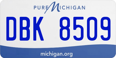 MI license plate DBK8509
