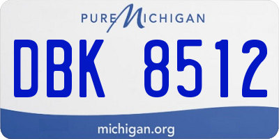 MI license plate DBK8512