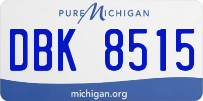 MI license plate DBK8515