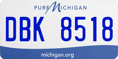 MI license plate DBK8518