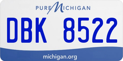 MI license plate DBK8522