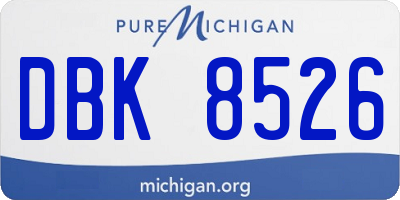 MI license plate DBK8526