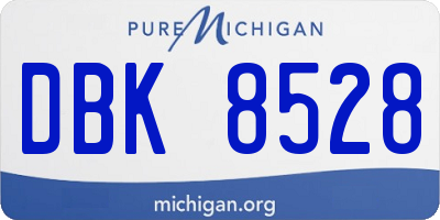 MI license plate DBK8528