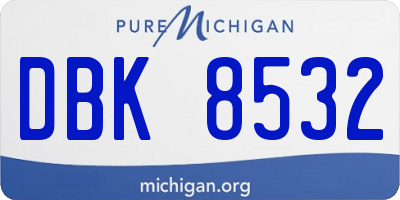 MI license plate DBK8532