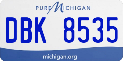 MI license plate DBK8535