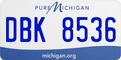 MI license plate DBK8536