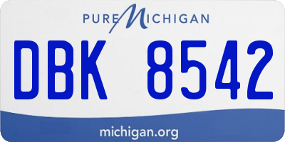MI license plate DBK8542