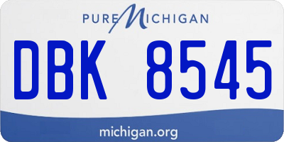 MI license plate DBK8545