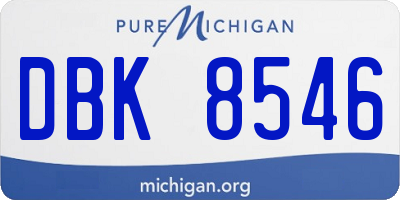 MI license plate DBK8546