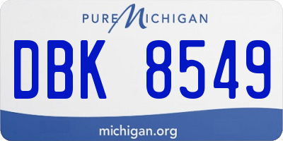 MI license plate DBK8549