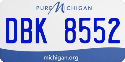 MI license plate DBK8552