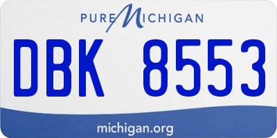 MI license plate DBK8553
