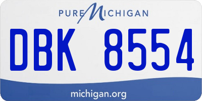 MI license plate DBK8554