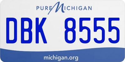 MI license plate DBK8555