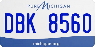 MI license plate DBK8560