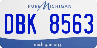 MI license plate DBK8563