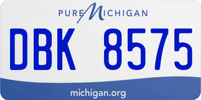 MI license plate DBK8575