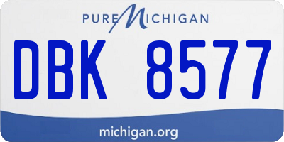 MI license plate DBK8577