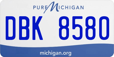 MI license plate DBK8580