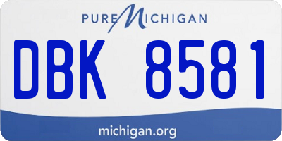 MI license plate DBK8581