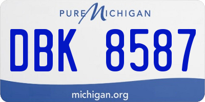 MI license plate DBK8587