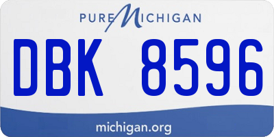 MI license plate DBK8596