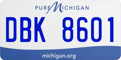 MI license plate DBK8601