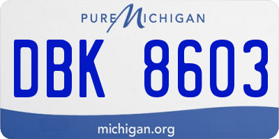 MI license plate DBK8603
