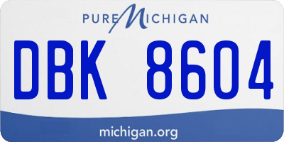 MI license plate DBK8604