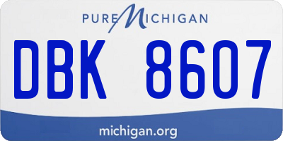 MI license plate DBK8607