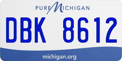 MI license plate DBK8612