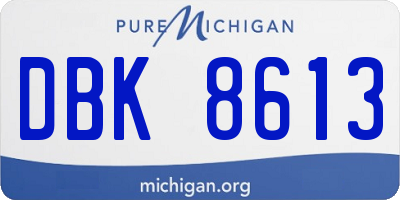 MI license plate DBK8613