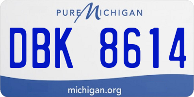 MI license plate DBK8614