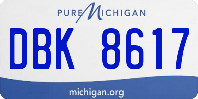 MI license plate DBK8617