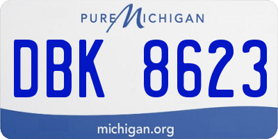 MI license plate DBK8623