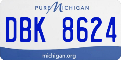 MI license plate DBK8624