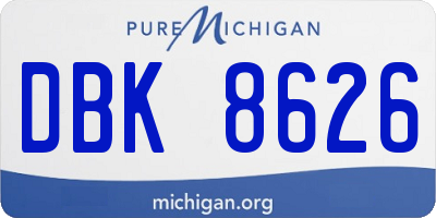MI license plate DBK8626