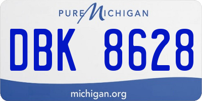 MI license plate DBK8628