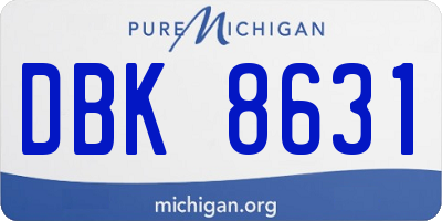 MI license plate DBK8631