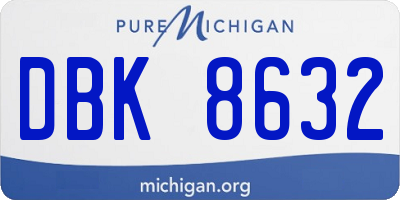 MI license plate DBK8632