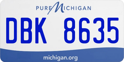MI license plate DBK8635