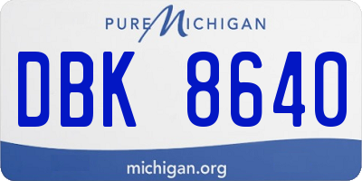 MI license plate DBK8640