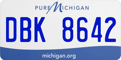 MI license plate DBK8642