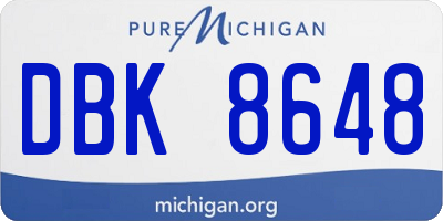 MI license plate DBK8648