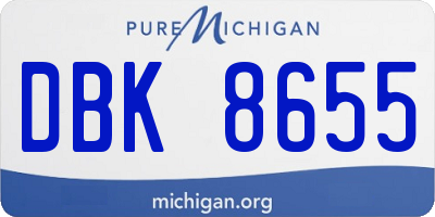 MI license plate DBK8655