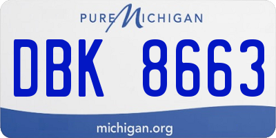 MI license plate DBK8663