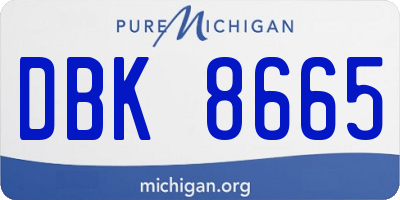 MI license plate DBK8665