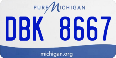 MI license plate DBK8667