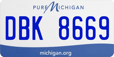 MI license plate DBK8669
